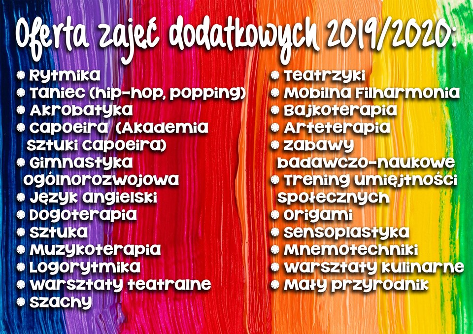 Oferta zajęć dodatkowych 2019/2020